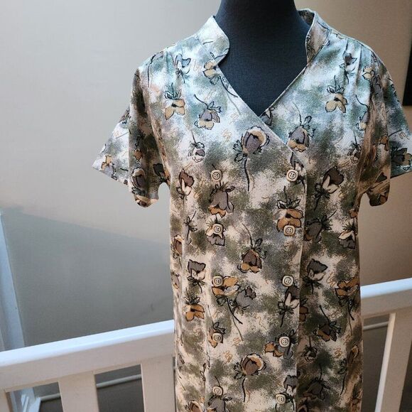Vintage handmade floral button front dress / M - Picture 8 of 9
